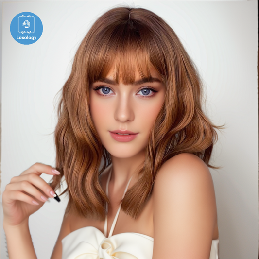 【Greer】Loxology | Short Curly bobo wigs red with bangs wigs for women for daily party