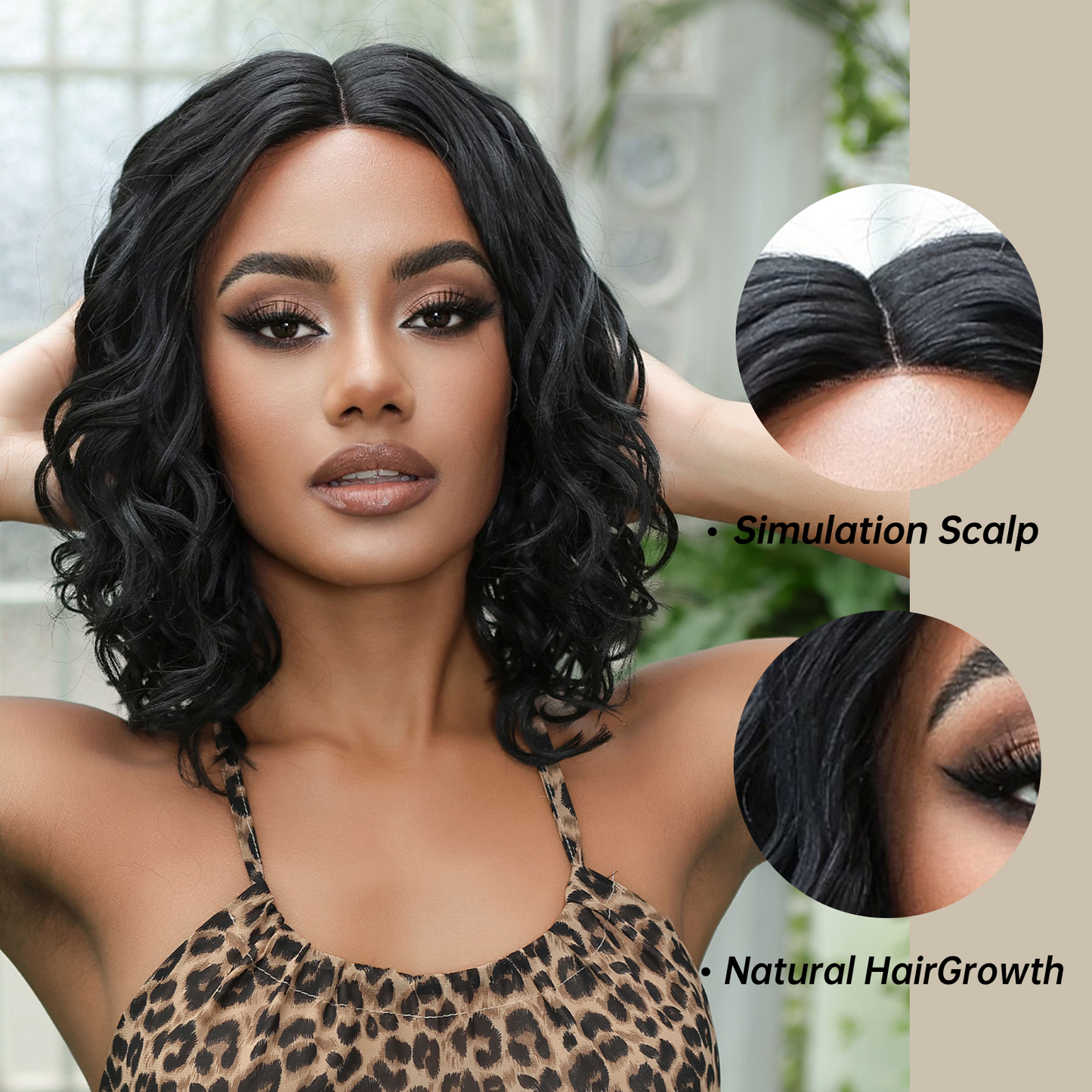 【Lace Front】【Saffron】Loxology | Lace Front Wig Short curly hair Black Synthetic Wig