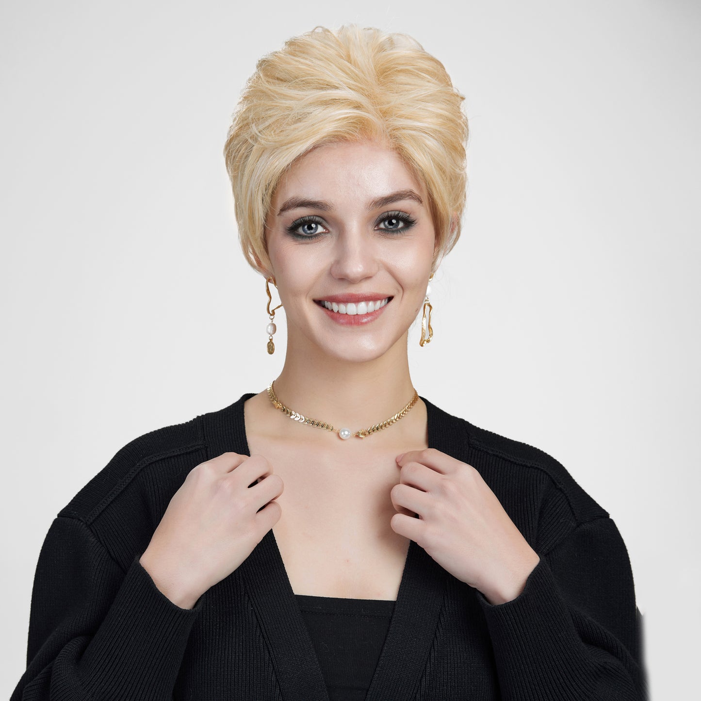 【MONO】【Petunia】Loxology | Synthetic Lace Front Short Blonde Wigs Breathable Wigs