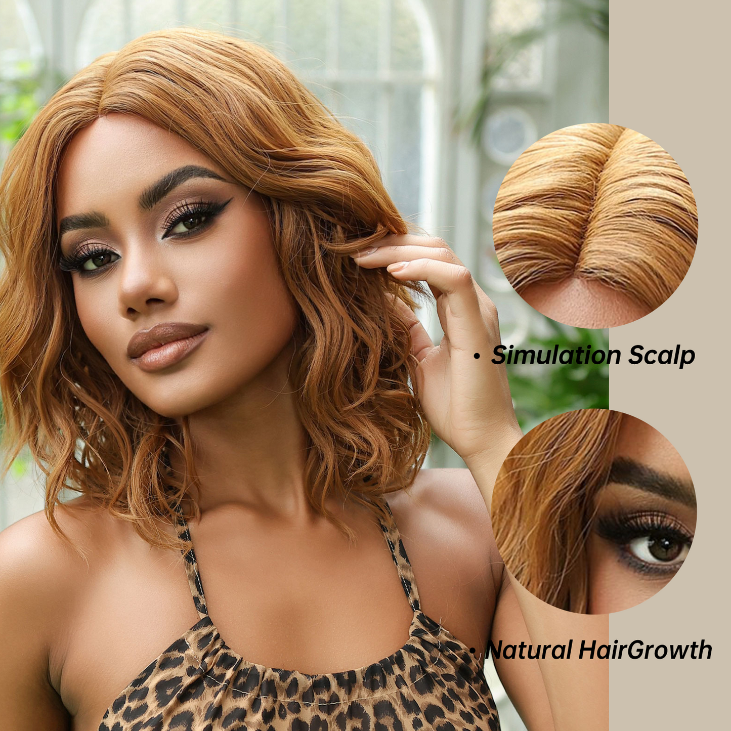 【Lace Front】【Mirabel】Loxology | Lace Front Wigs Short Curly hair Brown Synthetic Wigs