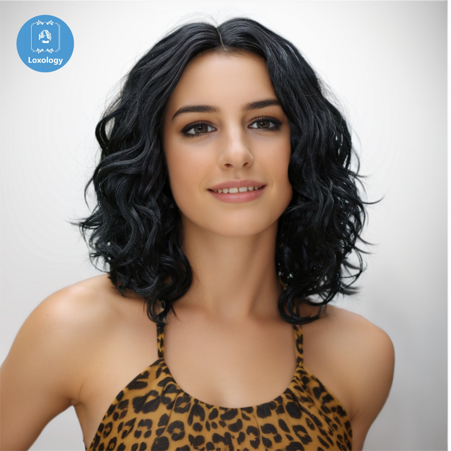 【Lace Front】【Saffron】Loxology | Lace Front Wig Short curly hair Black Synthetic Wig