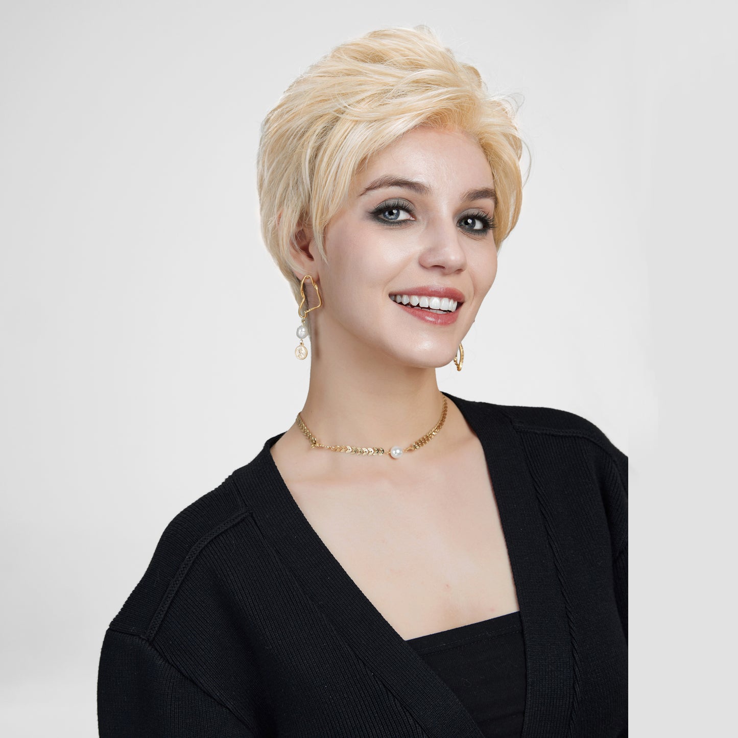 【MONO】【Petunia】Loxology | Synthetic Lace Front Short Blonde Wigs Breathable Wigs