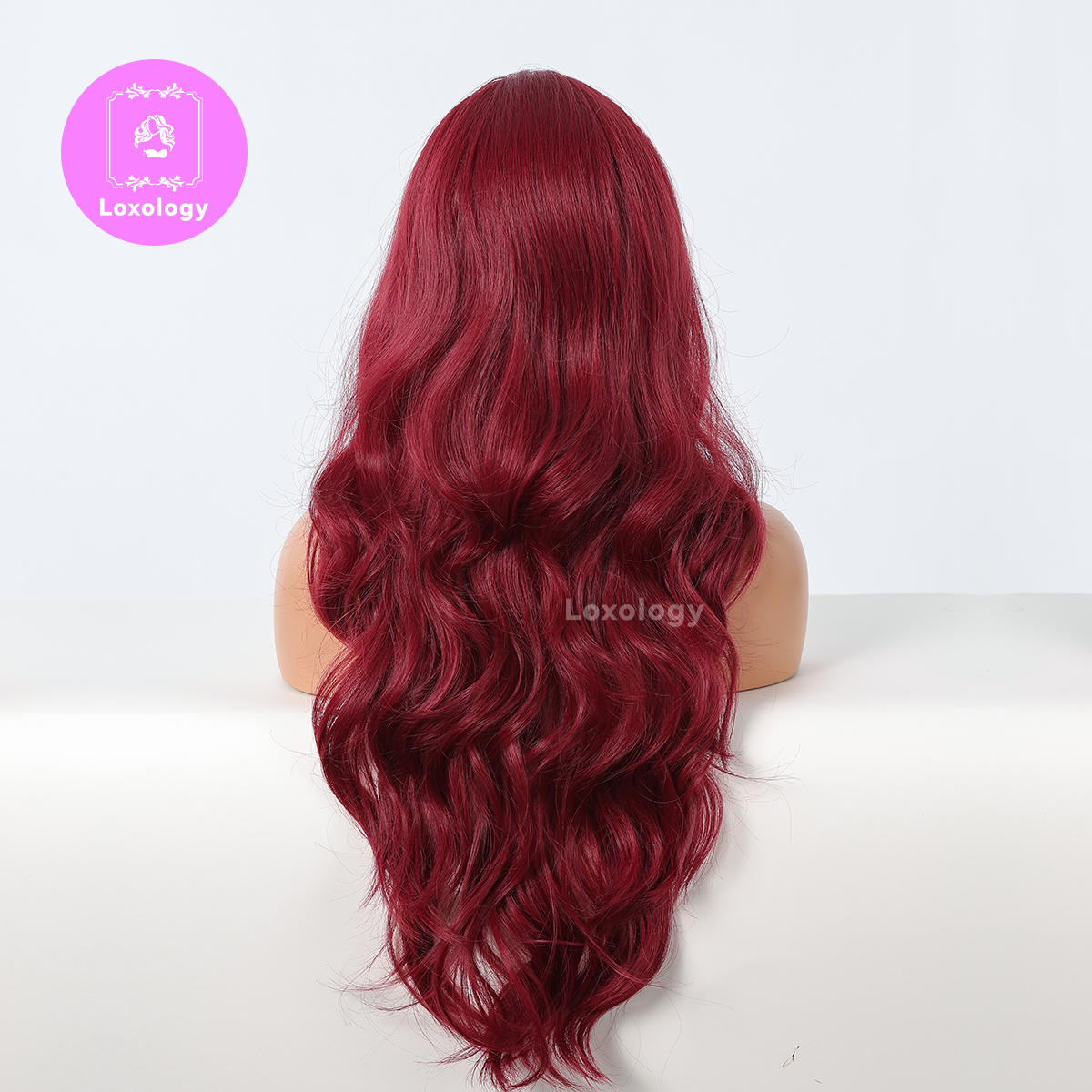 【Lark】Loxology |  26inches wine red Long Burgundy curly wig