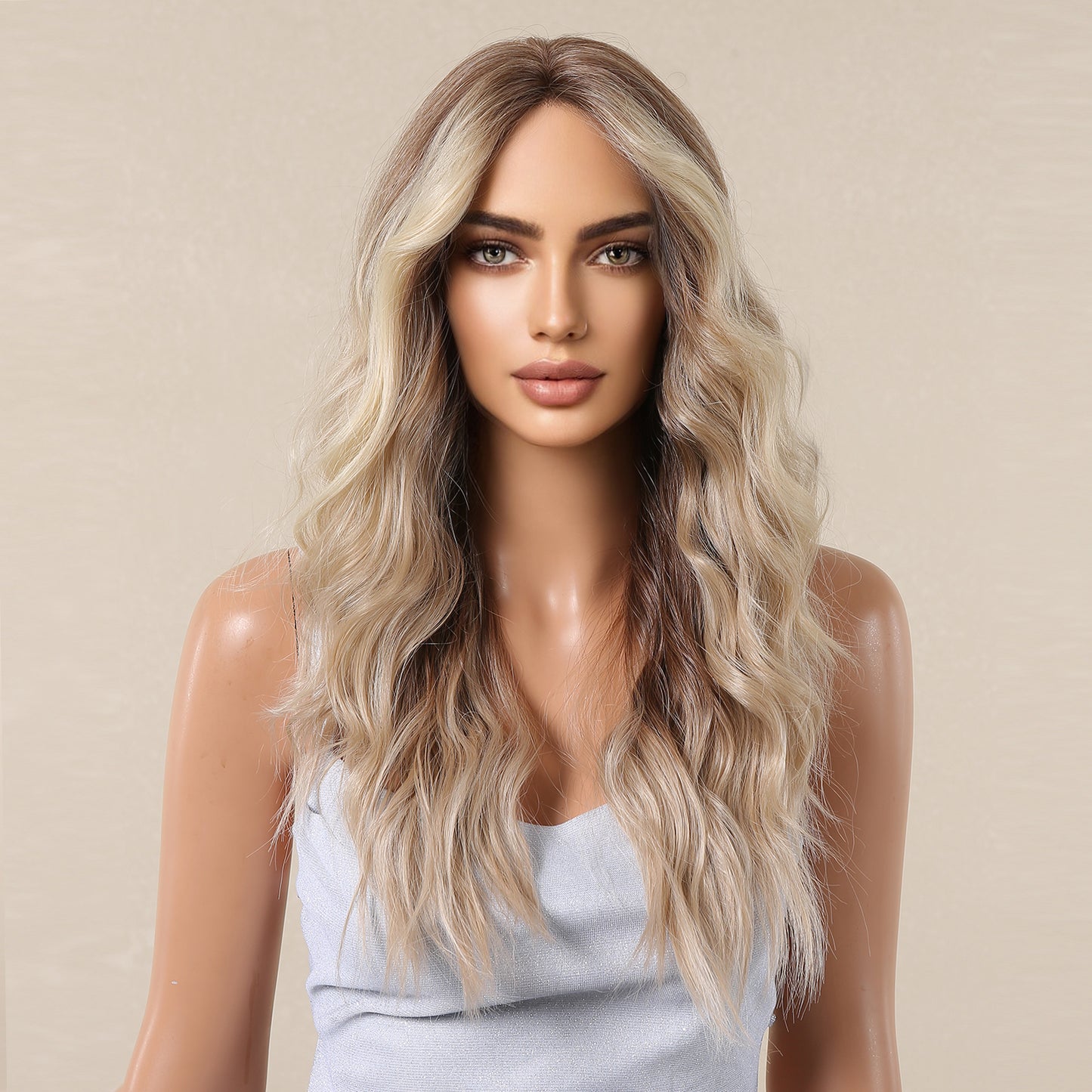 【Free Parting】【Ramona】Loxology | Lace Front 26 Inch Light Brown Wavy Synthetic Wigs