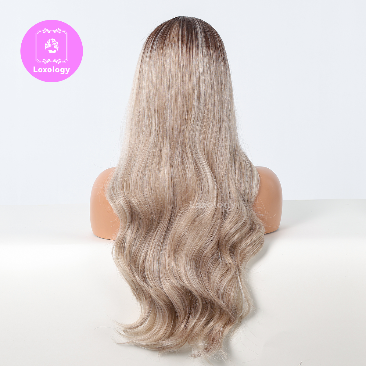 【Clara】Loxology | 26 Inches Long Curly Champagne Blonde Wigs Synthetic Wigs