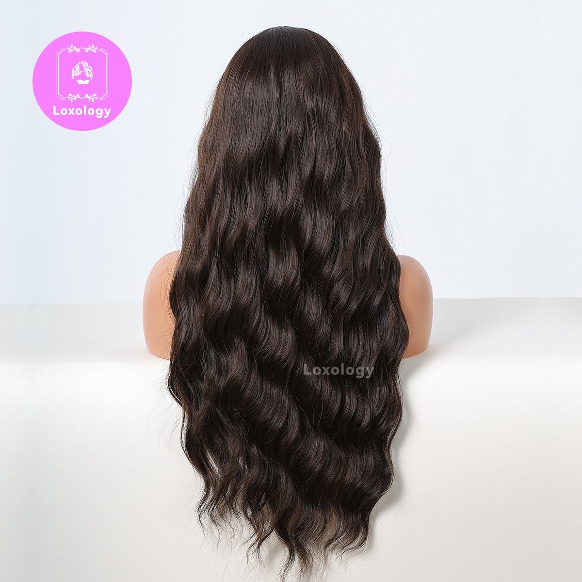 【Seraphina】Loxology | 26 Inch brown curly wigs with bangs wigs