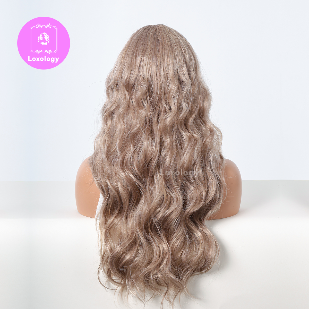 【Rosalind】Loxology | 28 Inches Long Curly Blonde Bobo Wigs Synthetic Fiber Wigs Women's Wigs