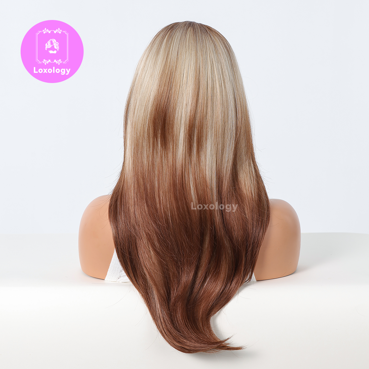 【Gwendolyn】Loxology | 22 inches ombre dark brown to blonde layered long straight wigs