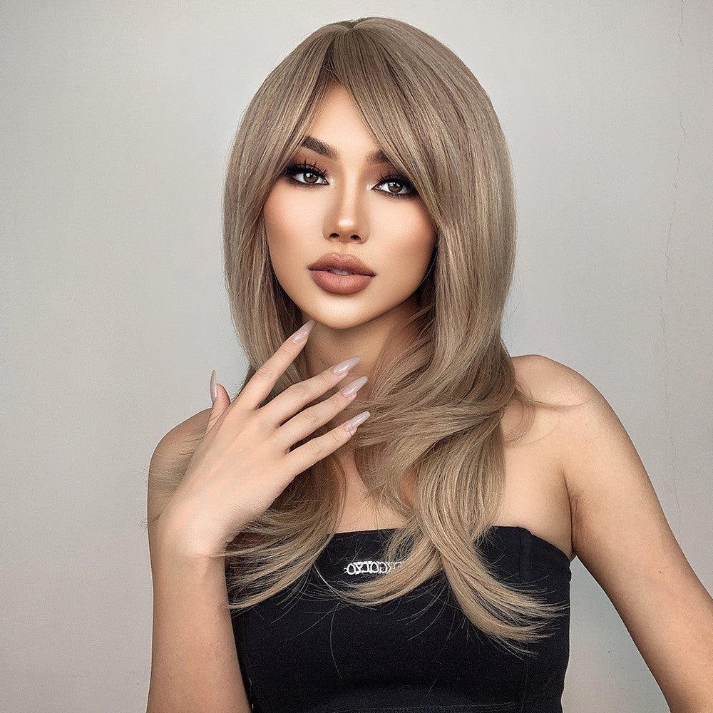 【Niniane】Loxology | 20 Inch long straight wigs blonde with bangs wigs