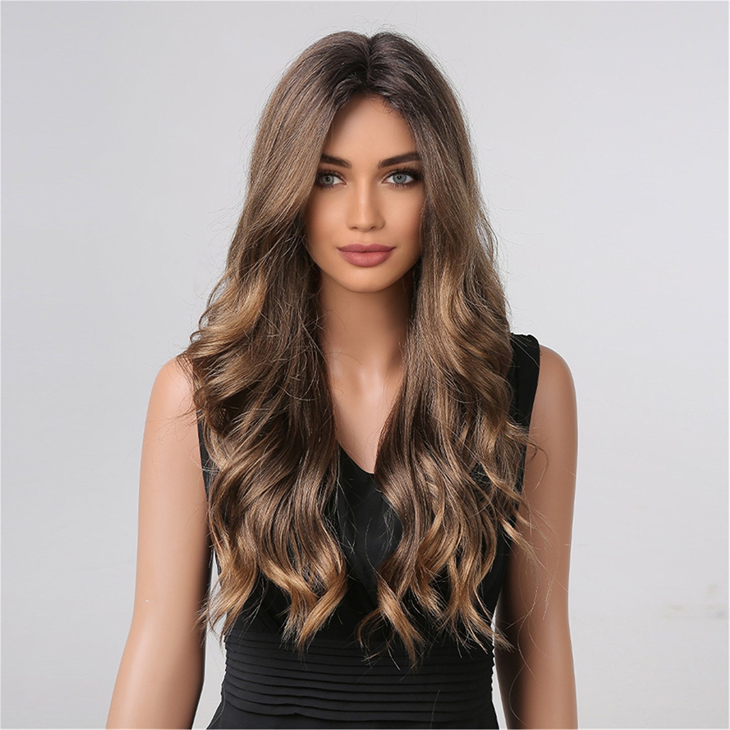 【Lace Front】【Nerissa】Loxology | Lace Front 26 Inch Long Brown Wavy Synthetic Wig