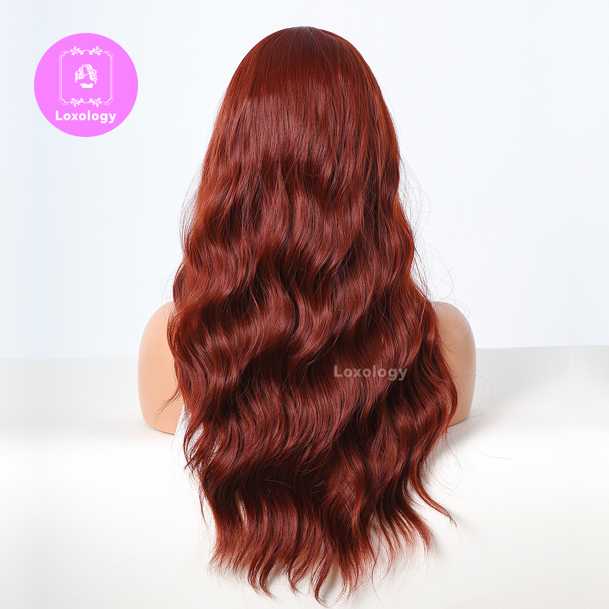 【Daisy】Loxology | 24 Inch long curly red with bangs wigs