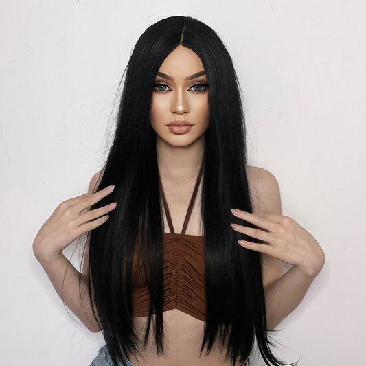 【Sloane】Loxology | 30 inch long straight wigs black wigs with lace front wigs for women