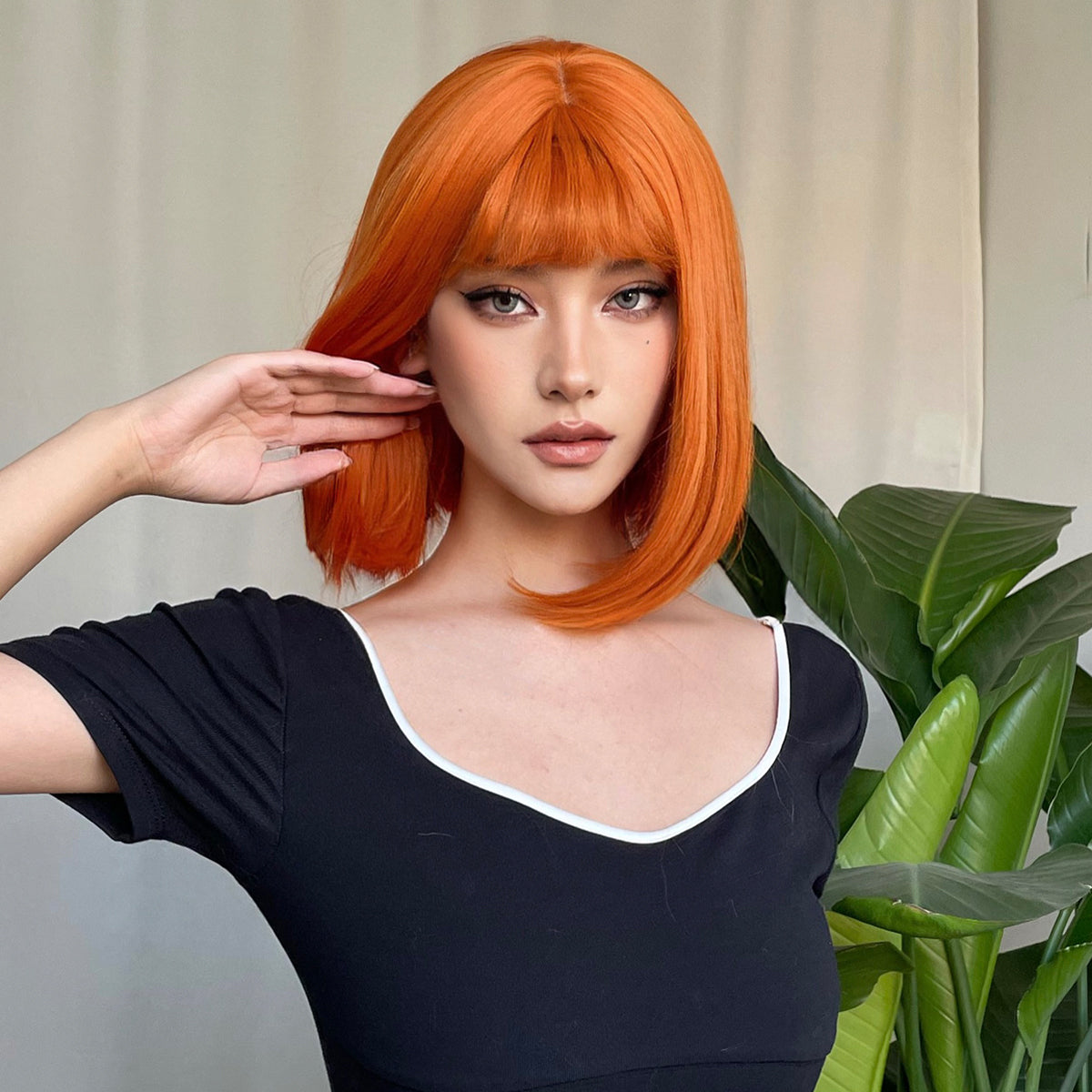 【Keira】Loxology | 12 inches straight Bob wigs orange Short Fashion Wig