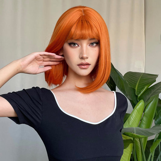 【Keira】Loxology | 12 inches straight Bob wigs orange Short Fashion Wig