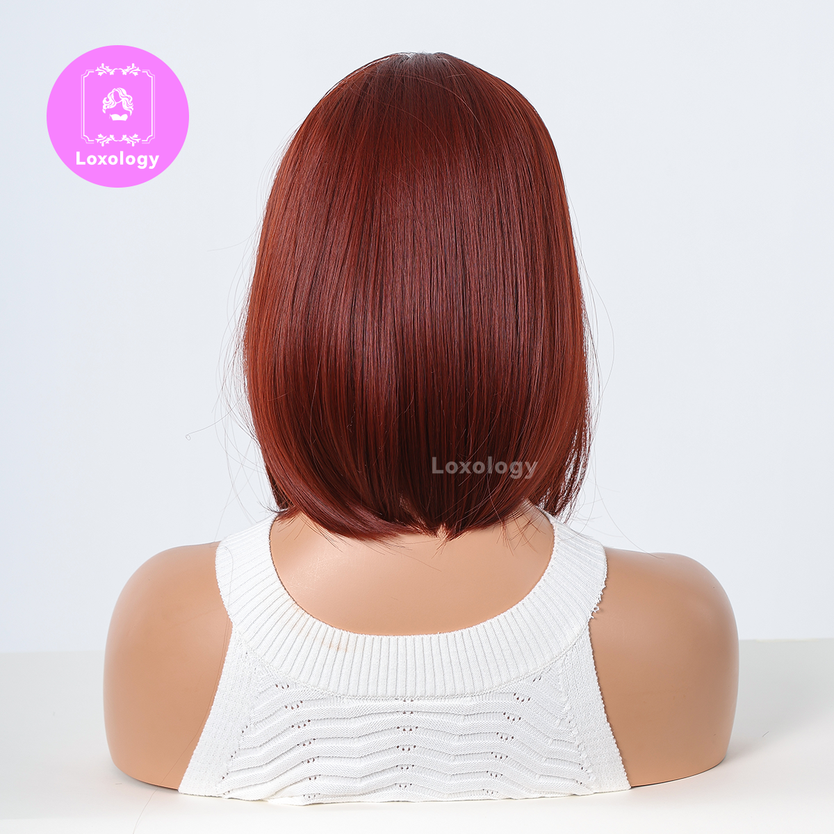 【Zoey】Loxology | 14 Inch red short bobo straight wigs red for women