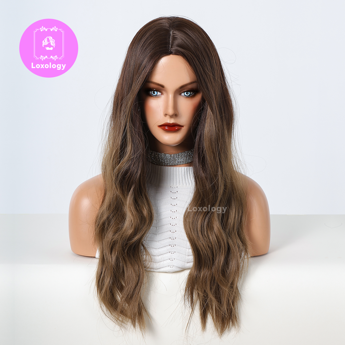 【Scarlett】Loxology | 26 Inch long curly wigs brown with