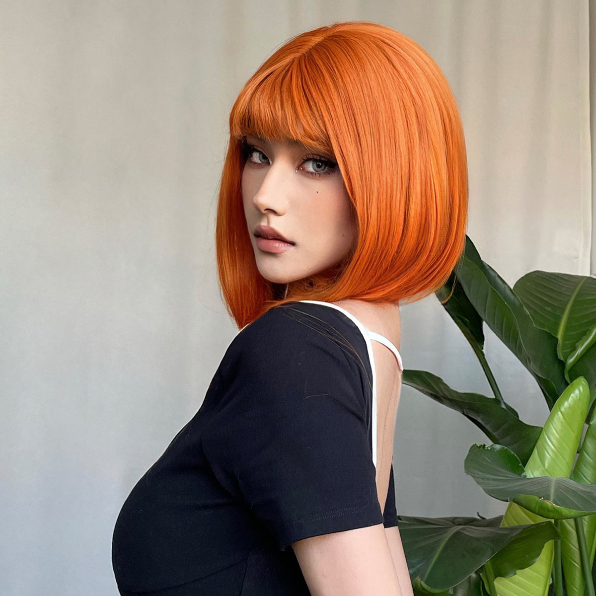 【Keira】Loxology | 12 inches straight Bob wigs orange Short Fashion Wig