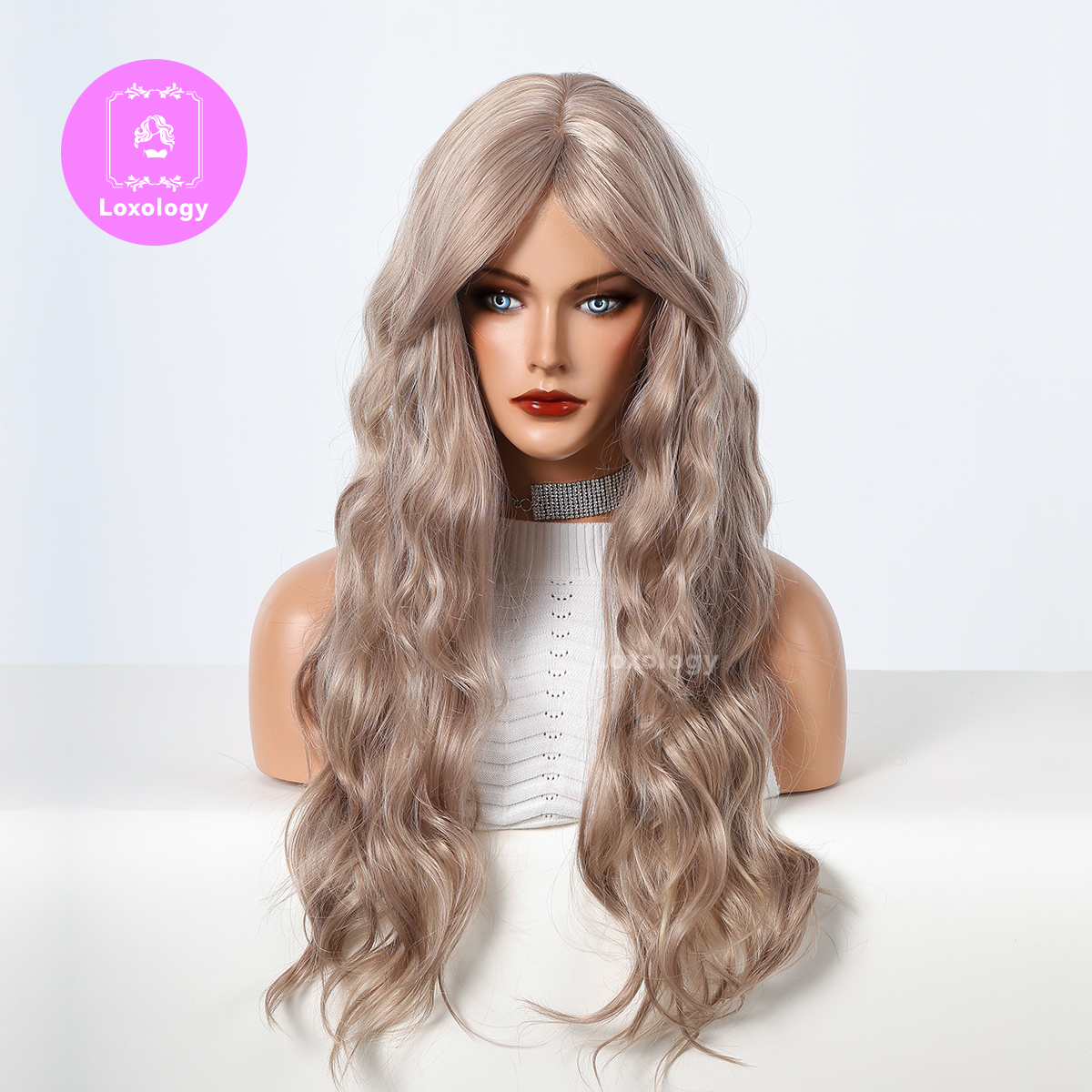 【Rosalind】Loxology | 28 Inches Long Curly Blonde Bobo Wigs Synthetic Fiber Wigs Women's Wigs