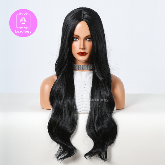 【Briar】Loxology | 8 inch Long Black Wavy Wigs