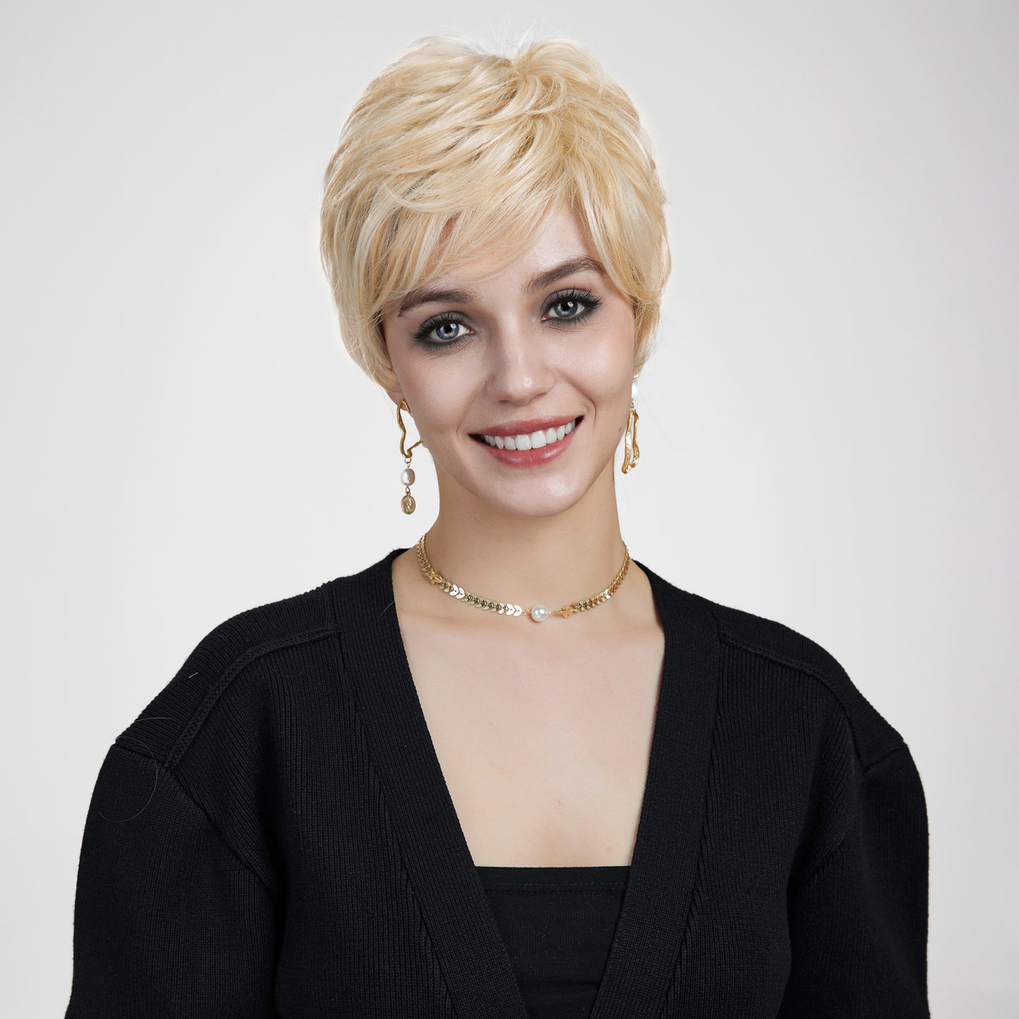 【MONO】【Petunia】Loxology | Synthetic Lace Front Short Blonde Wigs Breathable Wigs