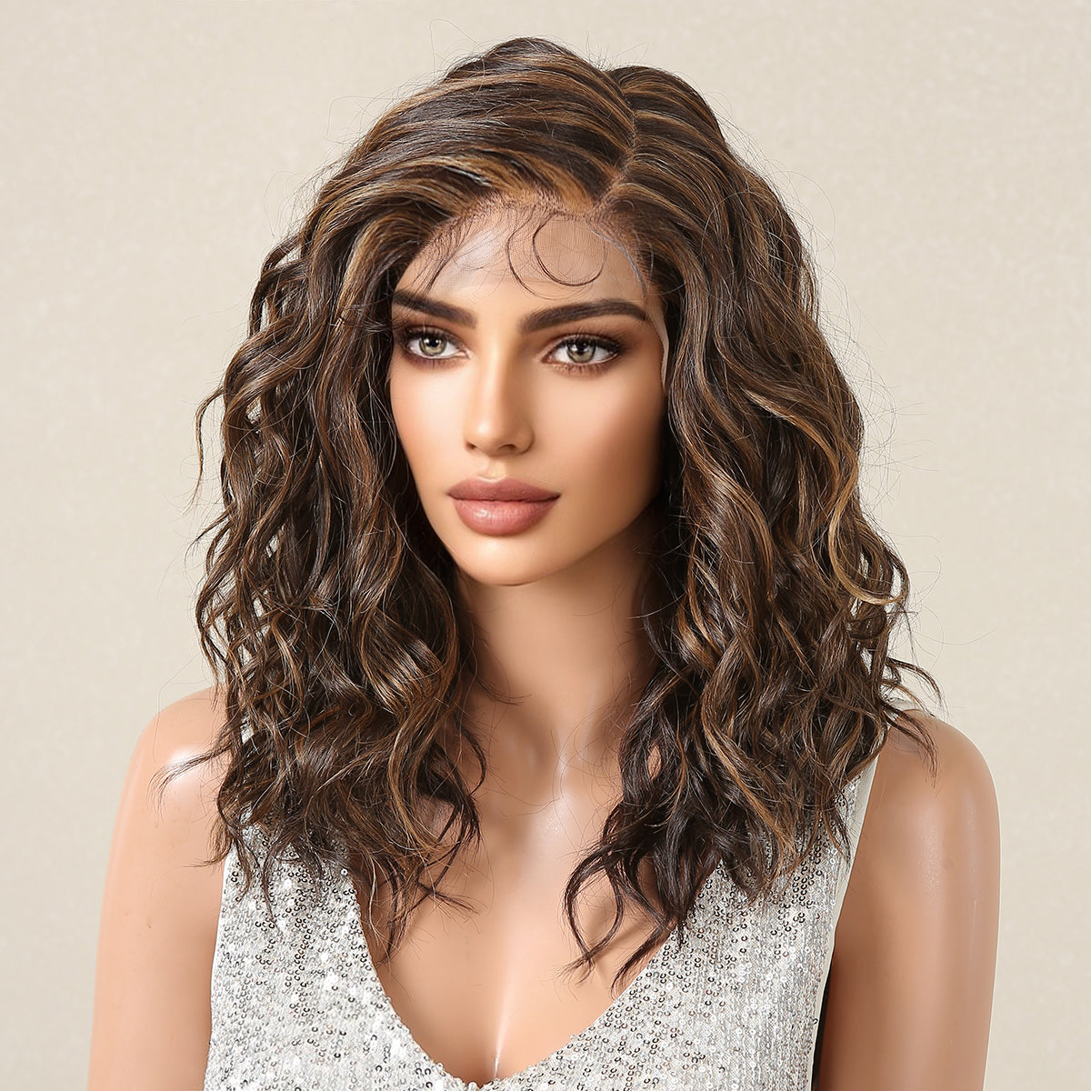 【Lace Front】【Anneliese】Loxology | Lace Front wig Long curly hair Brown with highlights