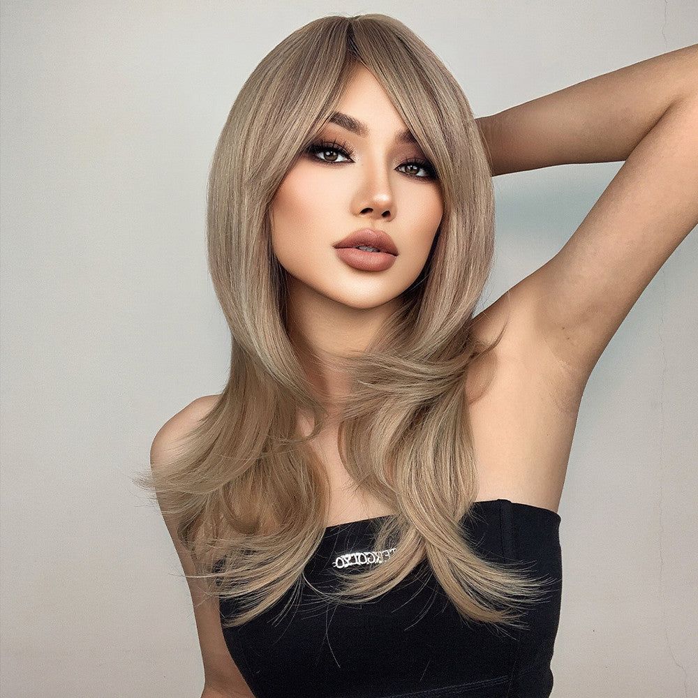 【Niniane】Loxology | 20 Inch long straight wigs blonde with bangs wigs