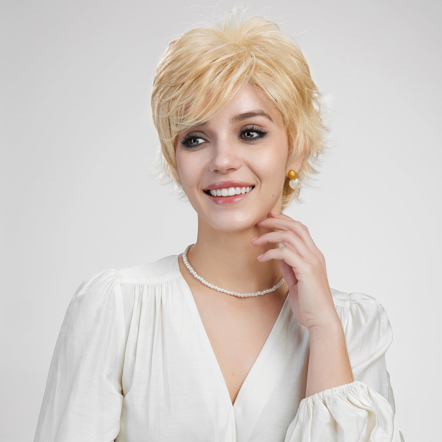 【MONO】【Amaryllis】Loxology | Synthetic Lace Front Short Blonde  Wig Breathable Wig