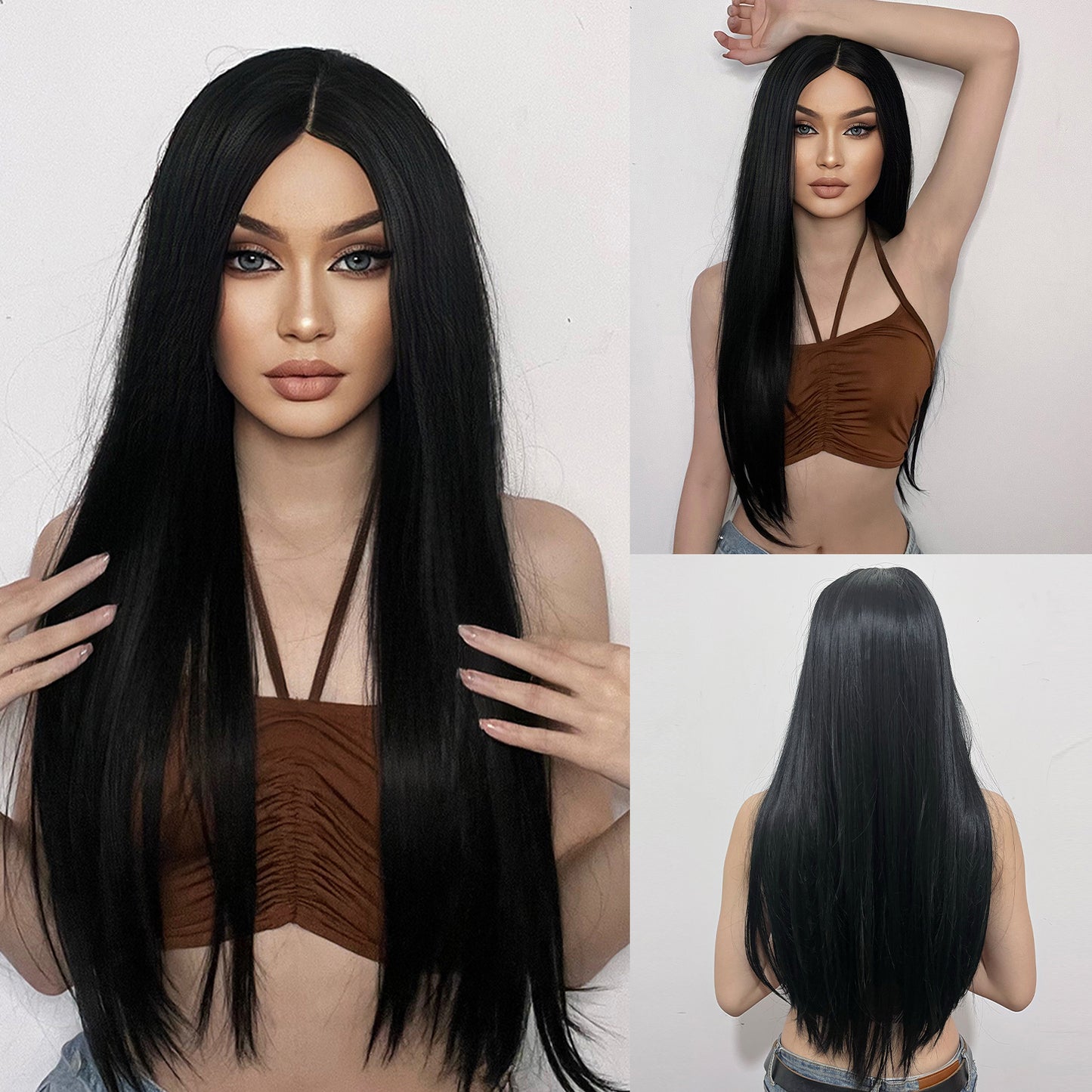 【Sloane】Loxology | 30 inch long straight wigs black wigs with lace front wigs for women