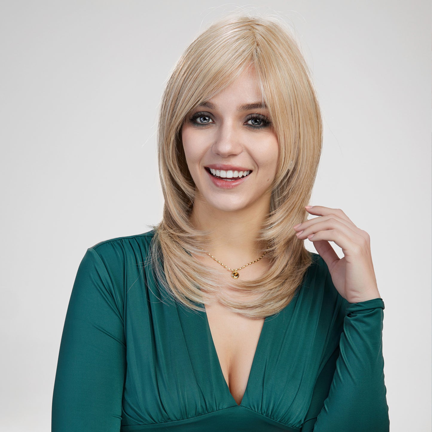 【MONO】【Marilla】Loxology | Synthetic Lace Front Long Blonde Straight Layered  Wigs