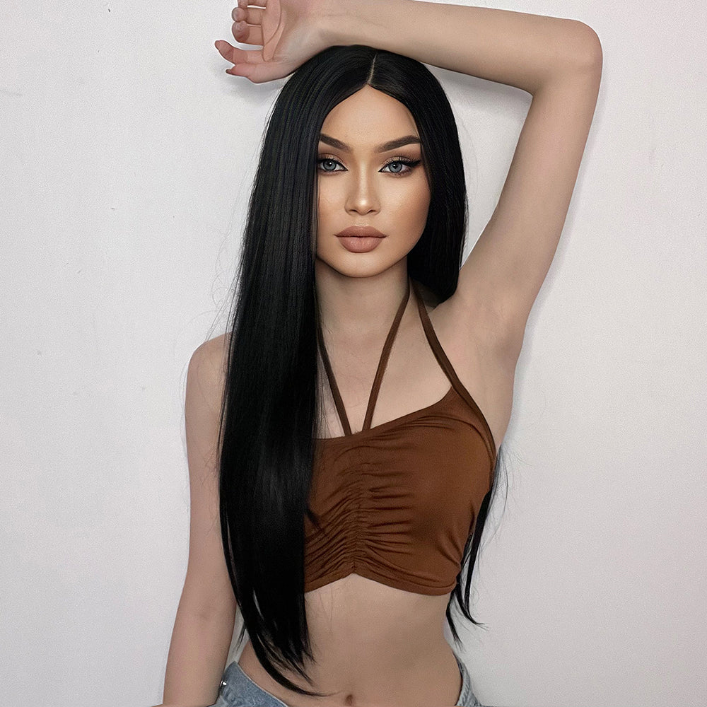 【Sloane】Loxology | 30 inch long straight wigs black wigs with lace front wigs for women