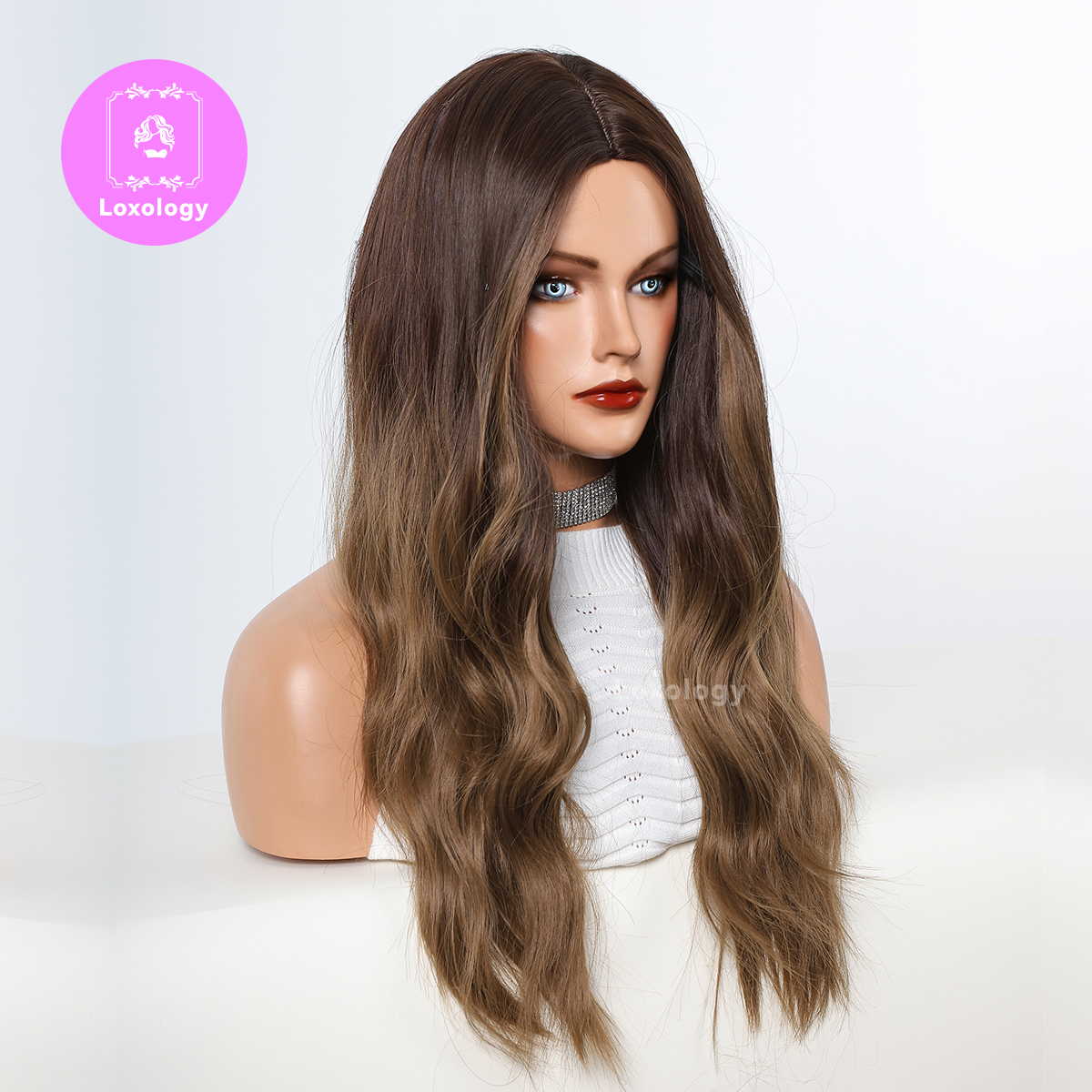 【Scarlett】Loxology | 26 Inch long curly wigs brown with