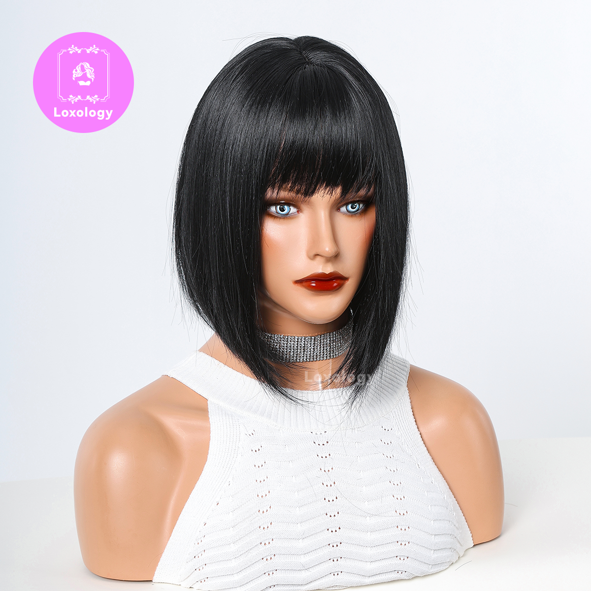 【TAstrid】Loxology | 10 inch Black Short Bob With Bangs