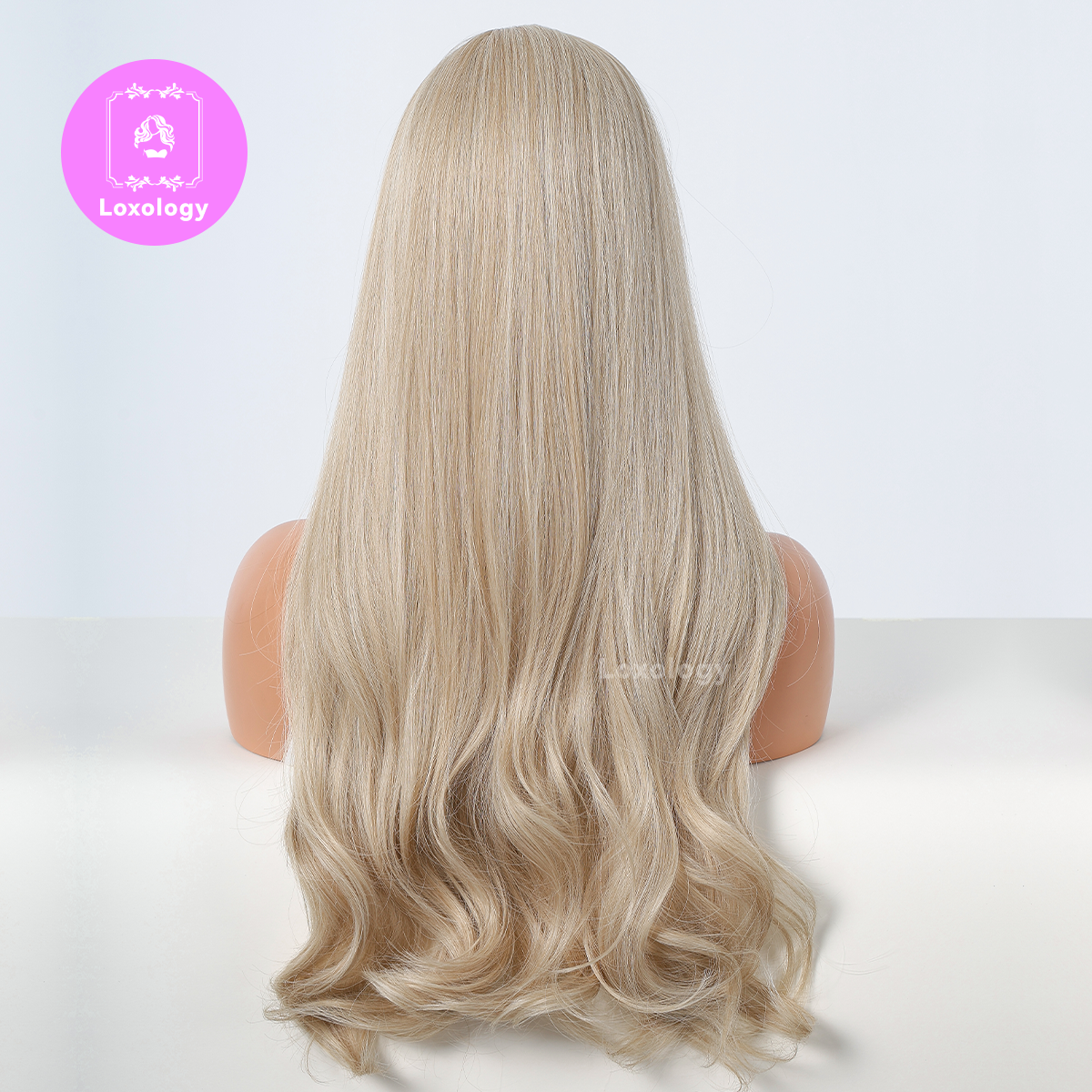 【Olivia】Loxology | 28 Inch long curly wigs blonde with bangs wigs