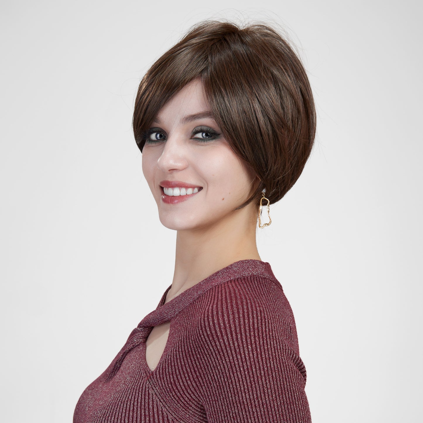 【MONO】【Avery】Loxology | Synthetic Lace Front Short Brown Women's  Breathable Wigs