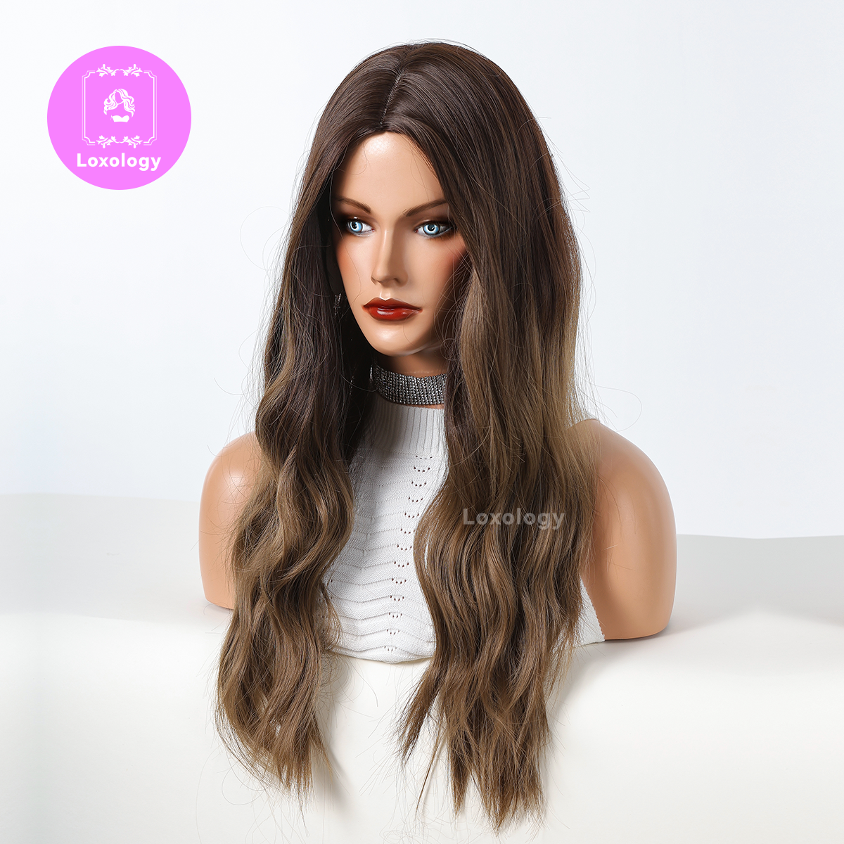 【Scarlett】Loxology | 26 Inch long curly wigs brown with