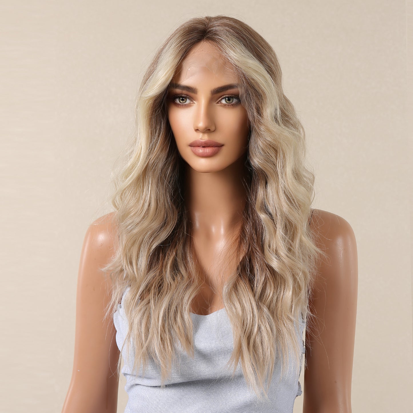 【Free Parting】【Ramona】Loxology | Lace Front 26 Inch Light Brown Wavy Synthetic Wigs