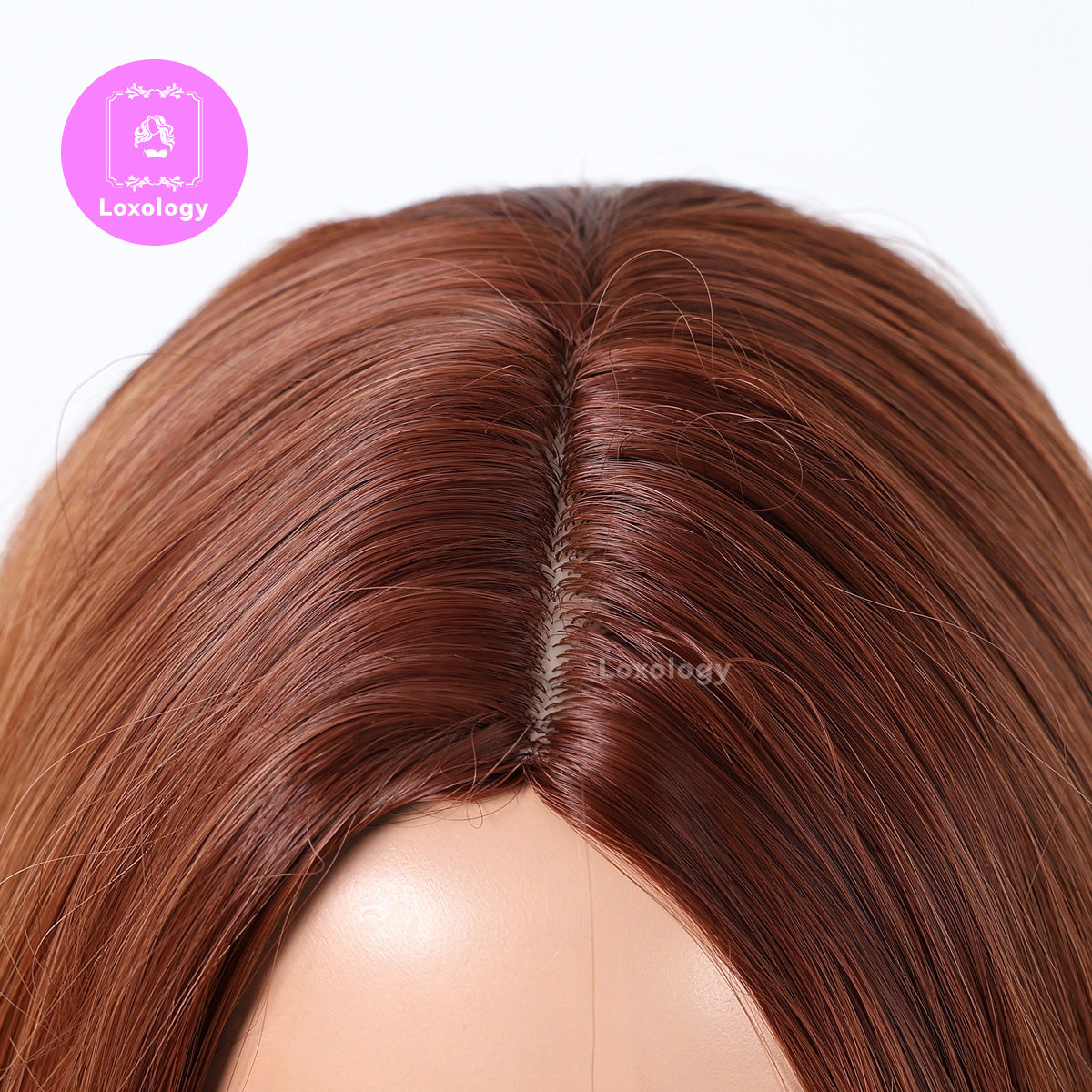 【Fable】Loxology | 26 Inches Long Curly Reddish Brown Wigs Synthetic Wigs Women's Wig