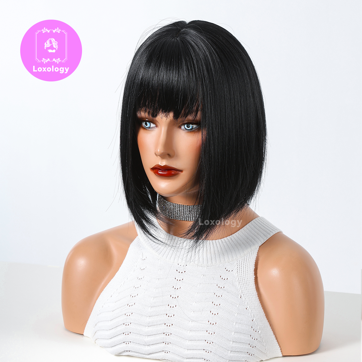 【TAstrid】Loxology | 10 inch Black Short Bob With Bangs