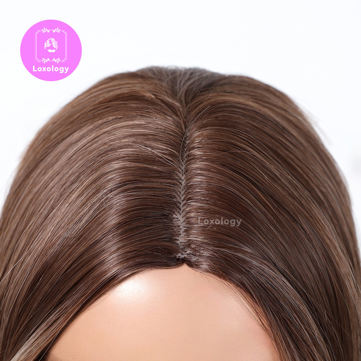 【Phoebe】Loxology | 26 inchs ombre blonde middle part long straight hair  synthetic wigs