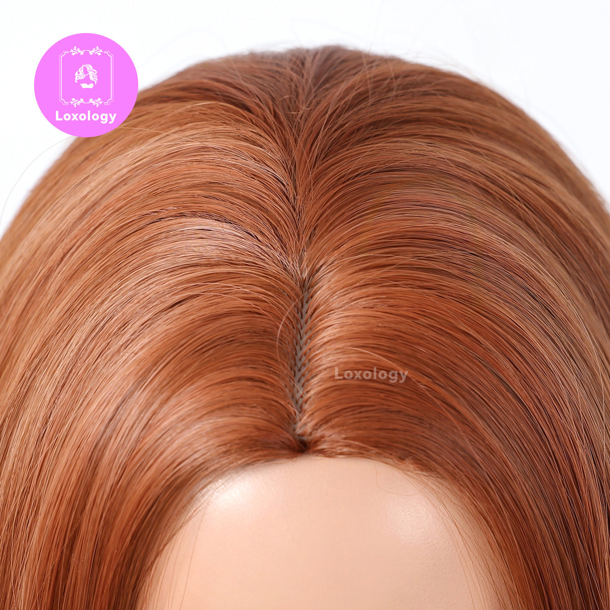 【Sable】Loxology | 14 Inch Orange Middle Part Bob for Women