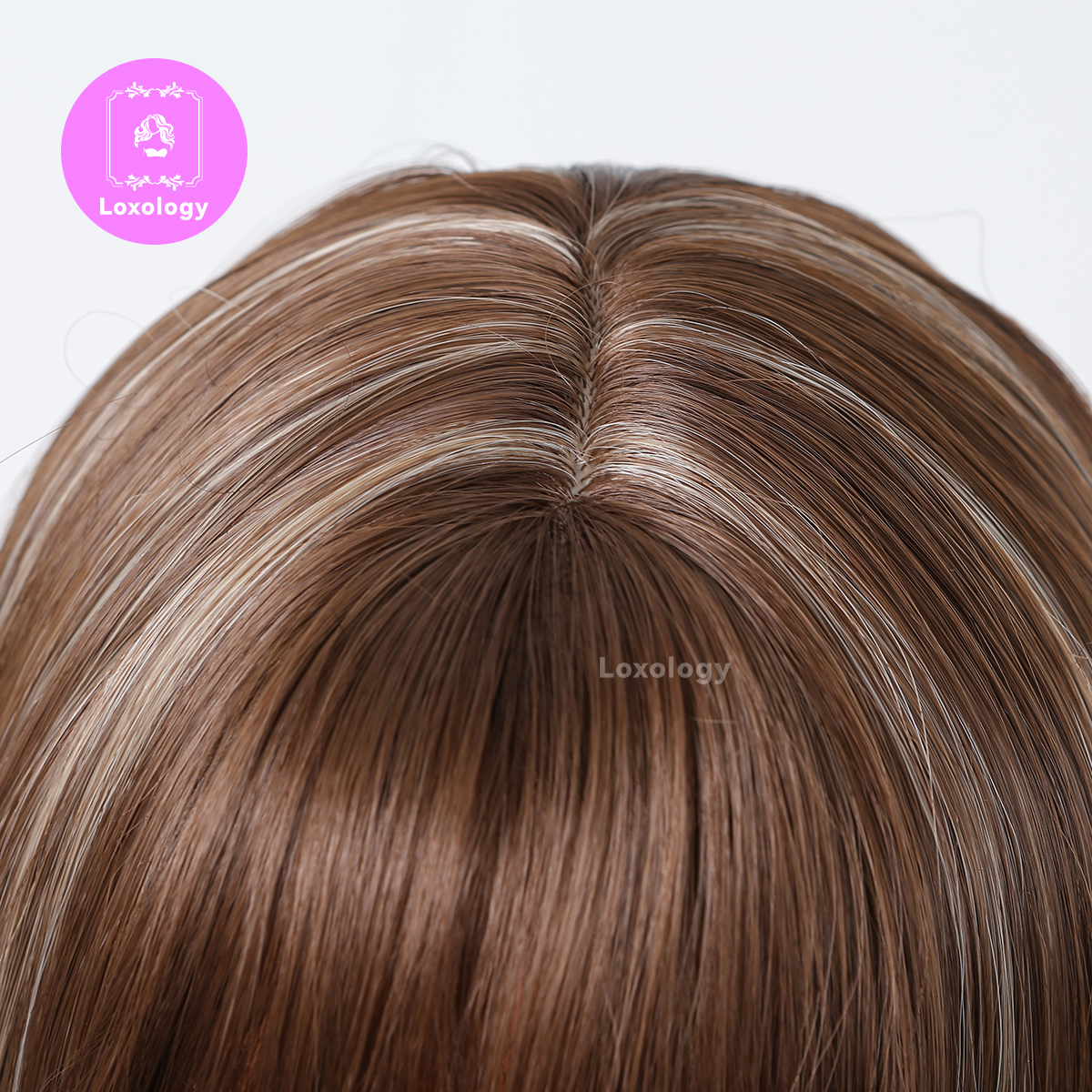 【Ruby】Loxology |26 long straight wigs brown blonde with bangs wigs