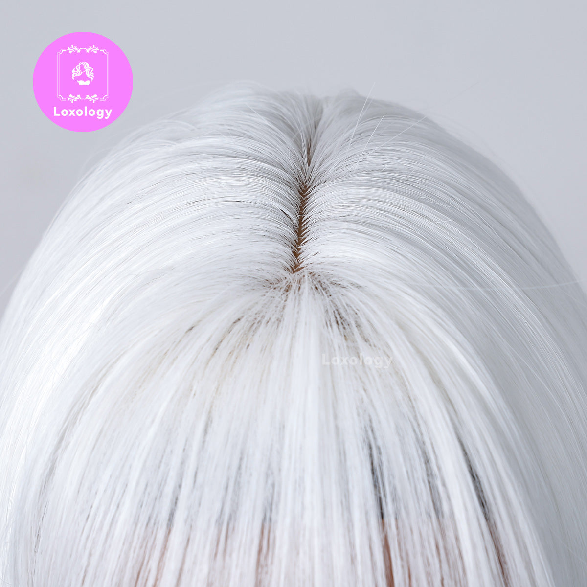 【Gemma】Loxology | 26 Inch Long Straight White Wigs with Bangs Synthetic Women Wig