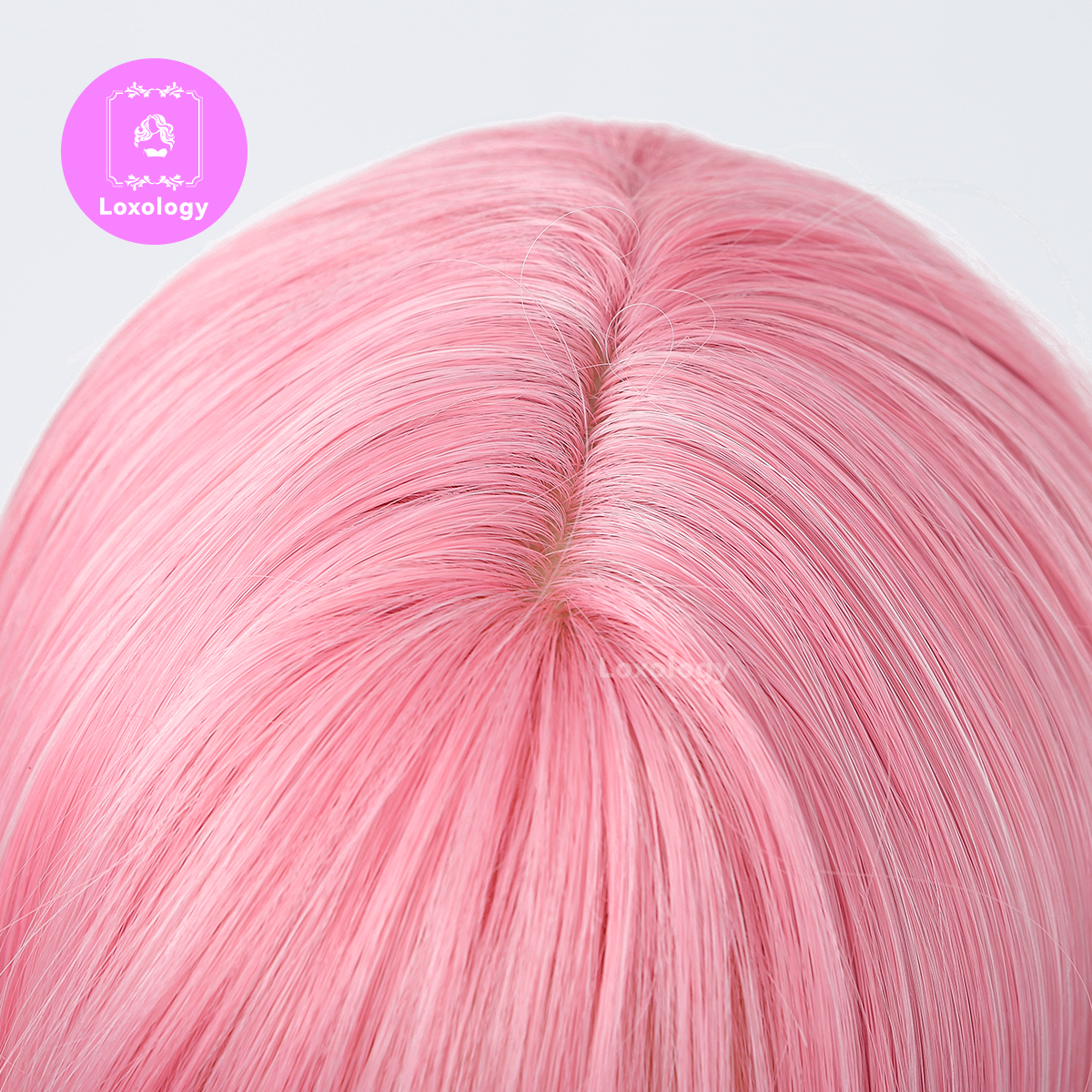 【Quiin】Loxology | 26 Inch long straight wigs pink with bangs wigs