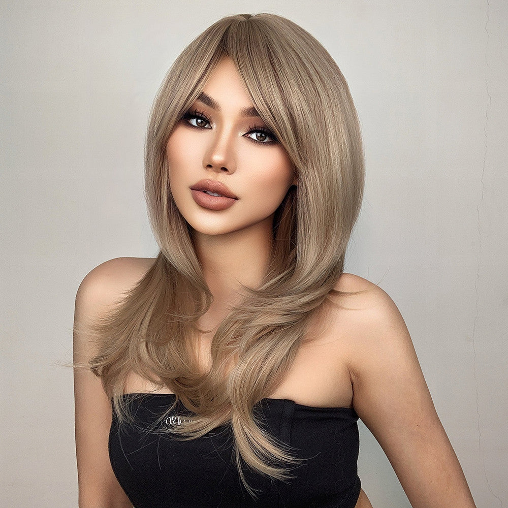 【Niniane】Loxology | 20 Inch long straight wigs blonde with bangs wigs