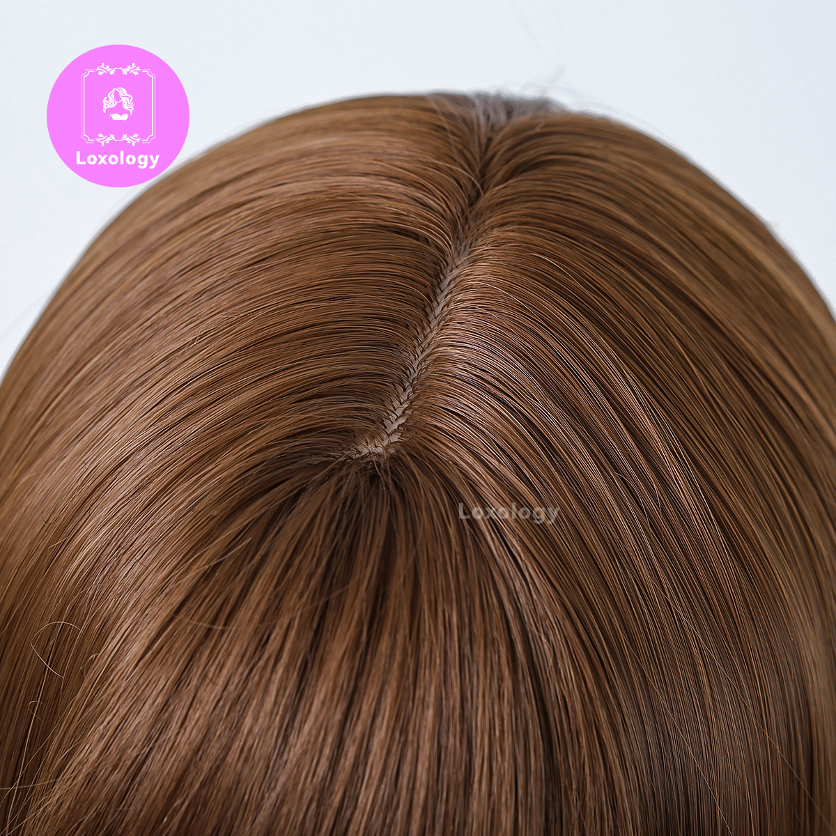 【TAria】Loxology | 26 Inch long straight wigs light brown with bangs wigs