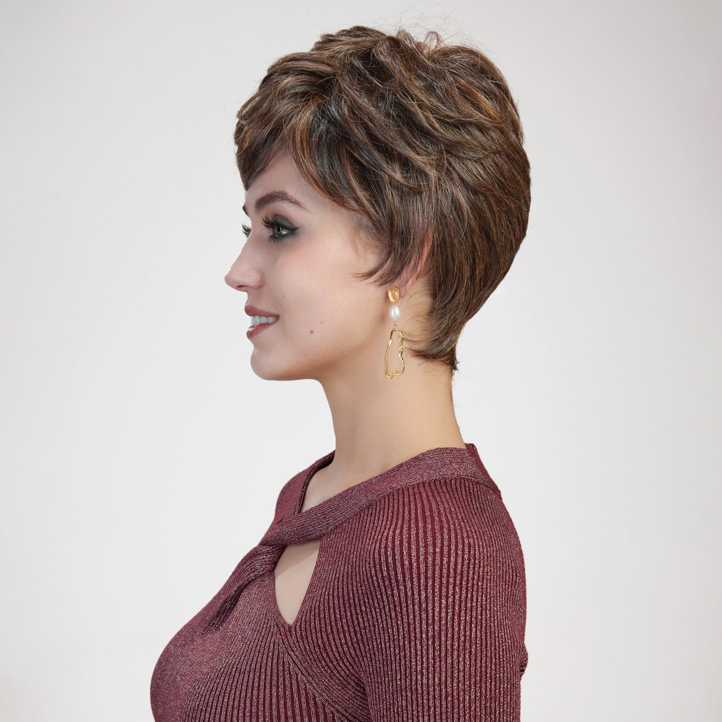 【MONO】【Cecily】Loxology | Synthetic Lace Front Short Brown Women Breathable Wigs