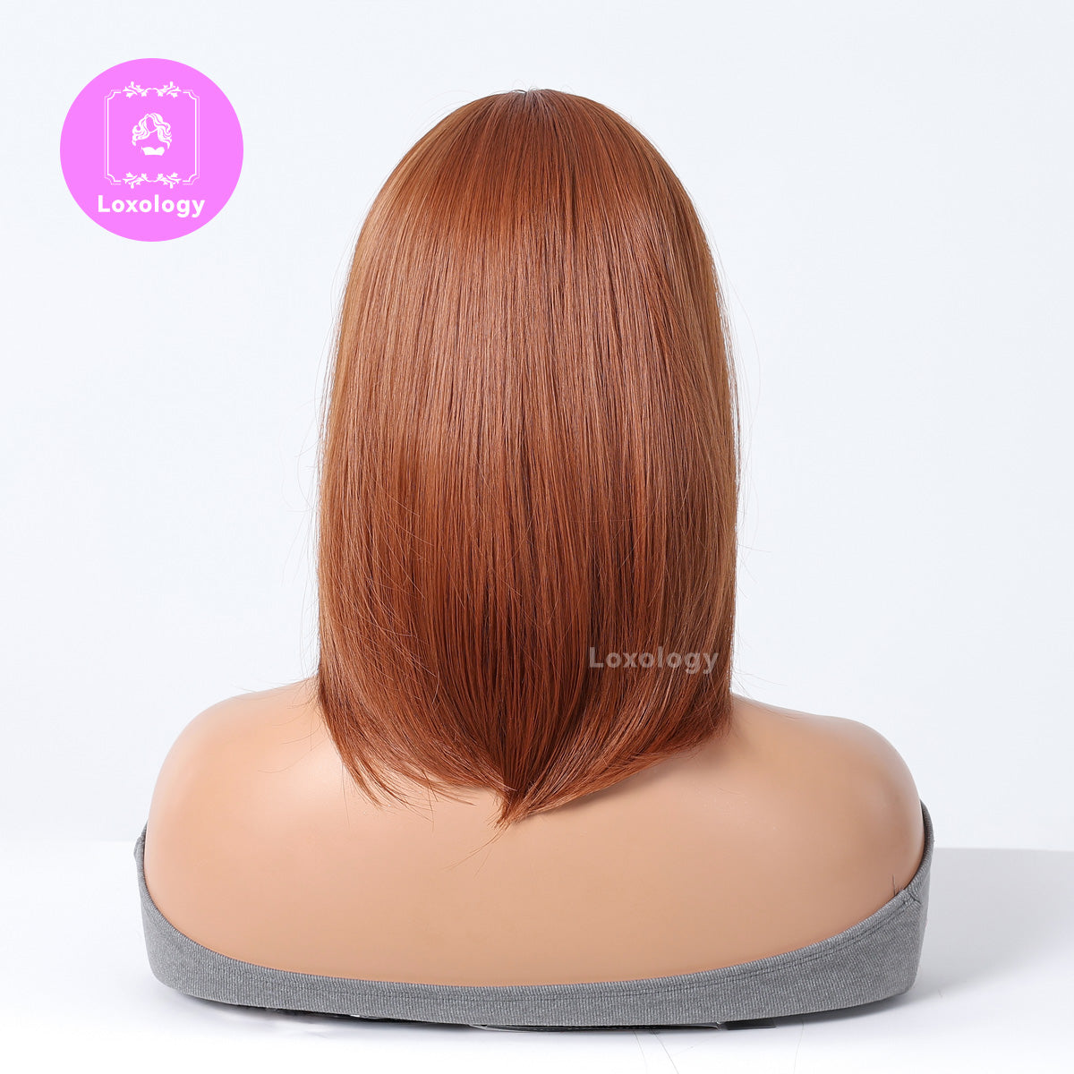 【Sable】Loxology | 14 Inch Orange Middle Part Bob for Women