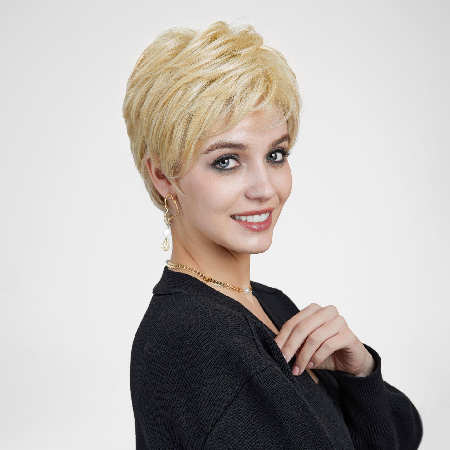 【MONO】【Fiorella】Loxology | Synthetic Lace Front Short Blonde Wigs Breathable Wigs