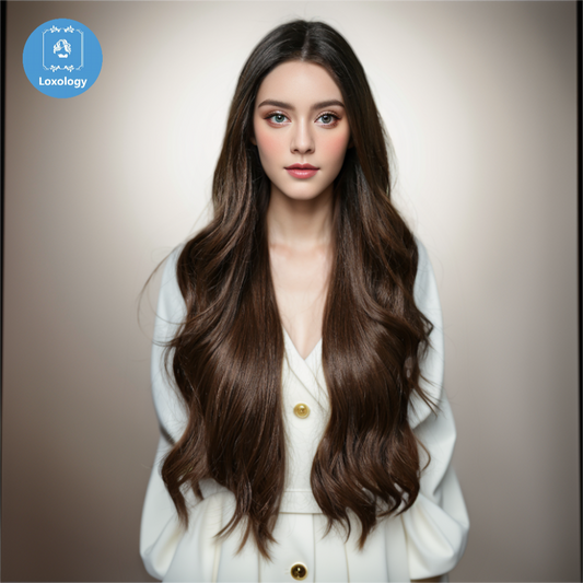 【Lace Front】【Apollonia】Loxology | Lace Front 26 Inch Long Brown Wavy Synthetic Wigs Women's Wig