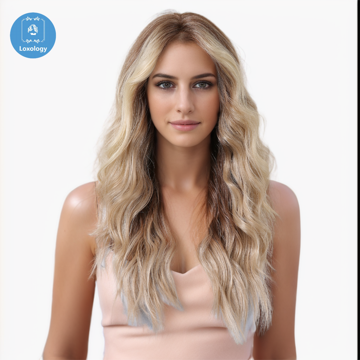 【Free Parting】【Ramona】Loxology | Lace Front 26 Inch Light Brown Wavy Synthetic Wigs